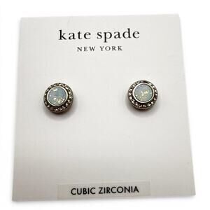 Kate Spade New York "Fleurette" Iridescent Opal with CZ Halo Stud Earrings